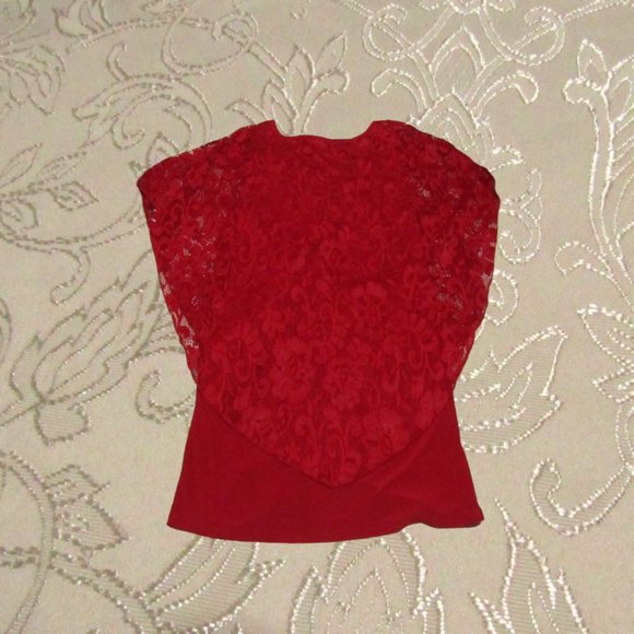 Onix apparel womens blouse size XL sleeveless with lace cape red - Picture 6 of 13